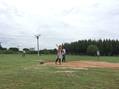 Students learn to play cricket, 2017