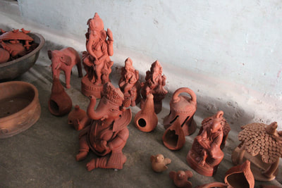 Clay statues made by local artisan