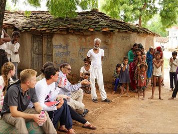 Students meet with local citizens in Mukarwa, 2016