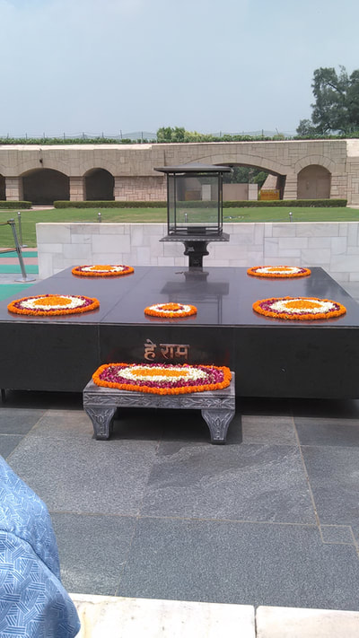 Raj Ghat, the location where Gandhi was cremated. 
