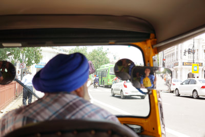 From the inside of an auto-rickshaw